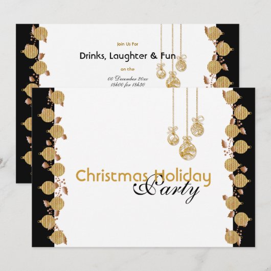 kerstfeestboomversieringen goud kaart (Voorkant / Achterkant)