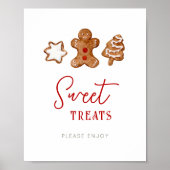 Kerstfeestbord 'Zoete Leckernijen' Poster (Voorkant)