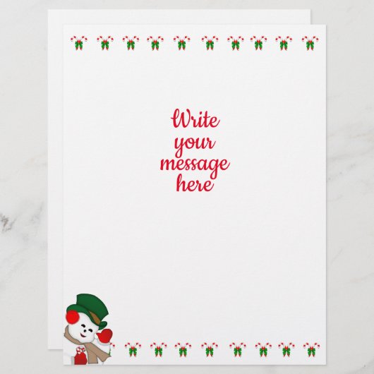 Kerstfeestbriefjes Briefhoofd (Voorkant / Achterkant)