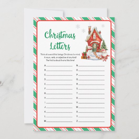 Kerstfeestbriefspel Feestdagenkaart (Voorkant)