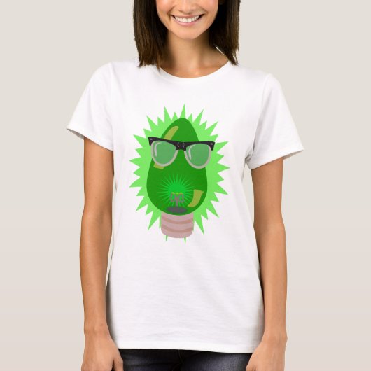 kerstfeestbulbout met Nerd-Cartoon op maat T-shirt (Voorkant)