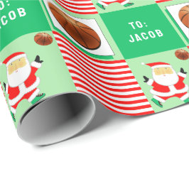 Kerstfeestcadeau voor Basketball Cadeaupapier