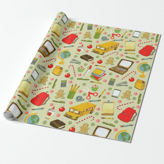 kerstfeestcadeau voor leraar cadeaupapier (Uitgerold)