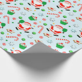 Kerstfeestcadeau voor Pickleball Cadeaupapier (Hoek)