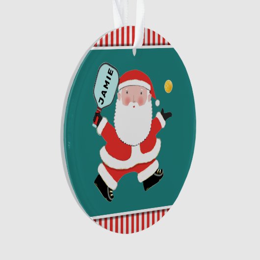 Kerstfeestcadeau voor Pickleball Ornament (voorkant)