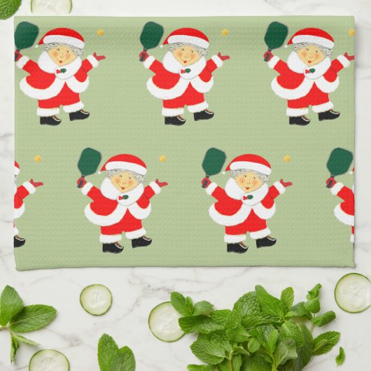 Kerstfeestcadeau voor Pickleball Theedoek (Gevouwen)