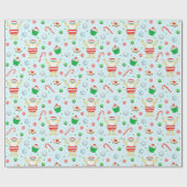 Kerstfeestcadeau zwemmen cadeaupapier (Vlak)