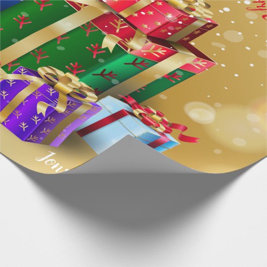 kerstfeestcadeautjes met uw wensen, persoonlijk cadeaupapier (Hoek)