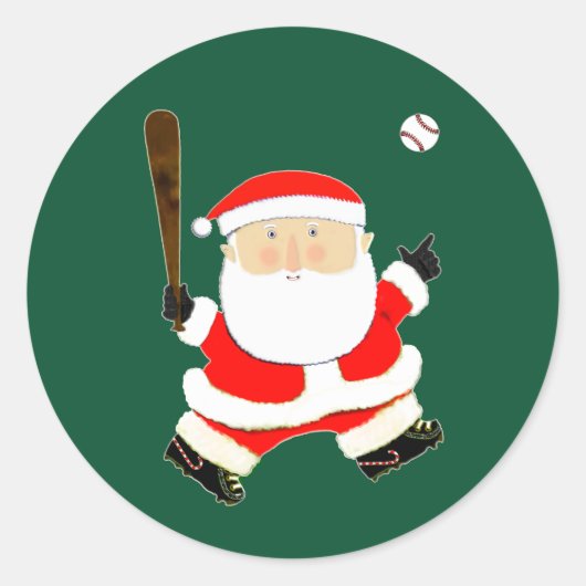 kerstfeestcadeautjes voor honkbal ronde sticker (Voorkant)