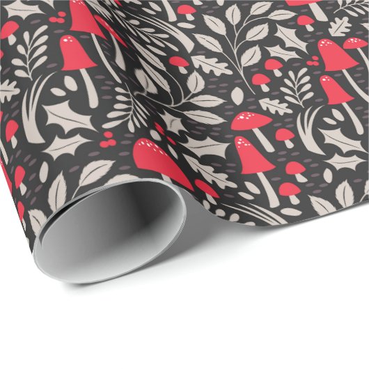 kerstfeestchampignonpapier cadeaupapier (Rol Hoek)