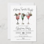 Kerstfeestcocktailparty die de Geest Verlicht Kaart (Voorkant)