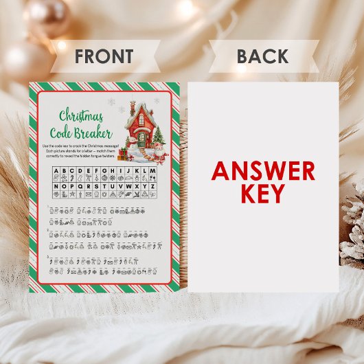 Kerstfeestcodekraker spel feestdagenkaart