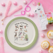 Kerstfeestdag 12 kerstfeestdagen papieren bordje (Feest)