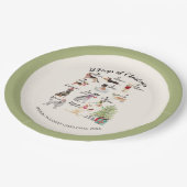 Kerstfeestdag 12 kerstfeestdagen papieren bordje (Gekanteld)