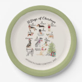 Kerstfeestdag 12 kerstfeestdagen papieren bordje (Voorkant)