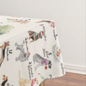 Kerstfeestdag 12 kersthonden tafelkleed (Voorbeeld)