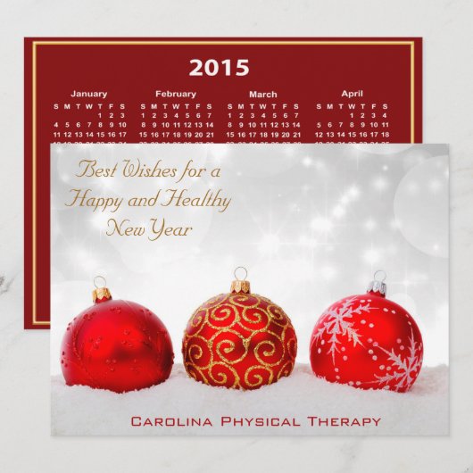 Kerstfeestdag 2015 - Agenda Feestdagenkaart (Voorkant / Achterkant)