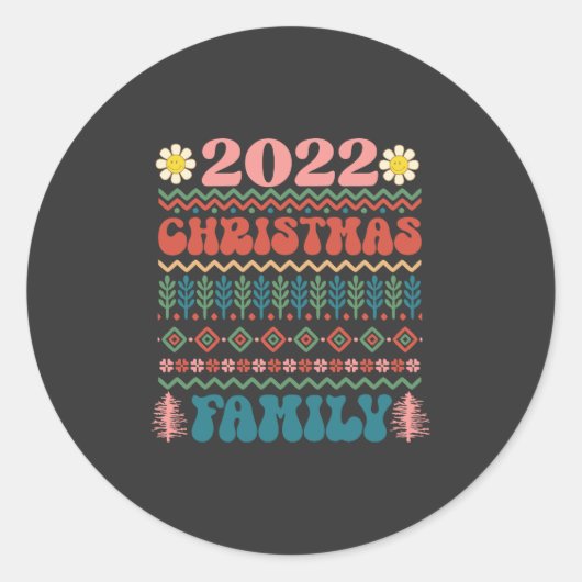 kerstfeestdag 2022 ronde sticker (Voorkant)