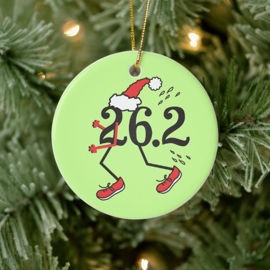 Kerstfeestdag 26.2 © Funny Marathon Runner Keramisch Ornament (Boom)