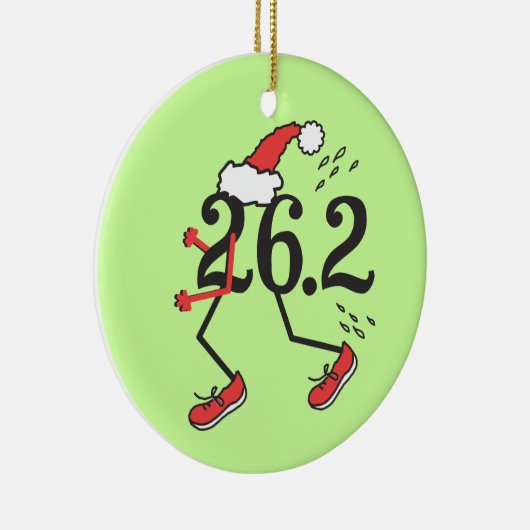 Kerstfeestdag 26.2 © Funny Marathon Runner Keramisch Ornament (Rechts)