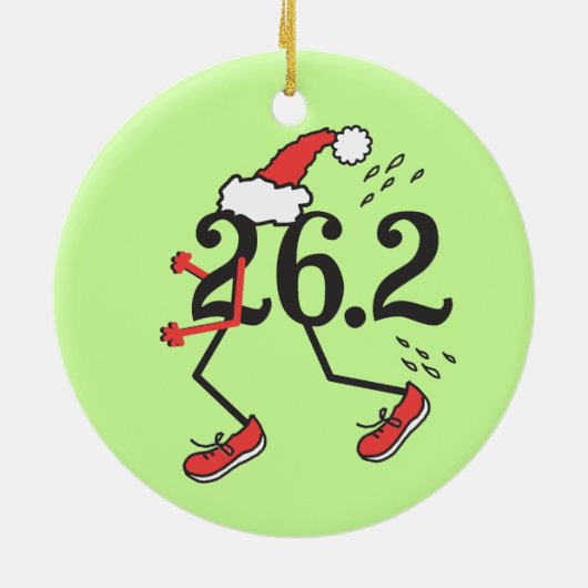 Kerstfeestdag 26.2 © Funny Marathon Runner Keramisch Ornament (Achterkant)
