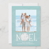 Kerstfeestdag 2 foto's Eenvoudige Trendy Beach Feestdagenkaart (Voorkant)