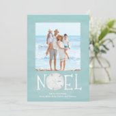 Kerstfeestdag 2 foto's Eenvoudige Trendy Beach Feestdagenkaart (Staand voorkant)