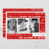 kerstfeestdag 3 fotocollage kaart | Rood (Voorkant / Achterkant)