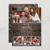 Kerstfeestdag 4 Foto  hout en sneeuw Briefkaart (Voorkant / Achterkant)