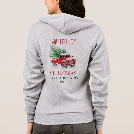 kerstfeestdag - Aangepast voor familie reünie Hoodie (Achterkant)