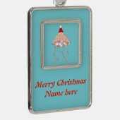 kerstfeestdag - Aangepaste versiering voor kwallen Verzilverd Omlijst Ornament (Rechts)