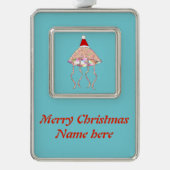 kerstfeestdag - Aangepaste versiering voor kwallen Verzilverd Omlijst Ornament (Voorkant)