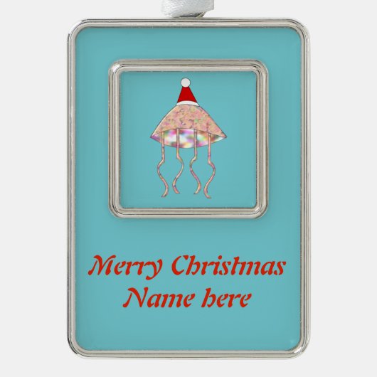 kerstfeestdag - Aangepaste versiering voor kwallen Verzilverd Omlijst Ornament (Voorkant)