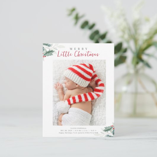 kerstfeestdag - aankondiging briefkaart (Staand voorkant)