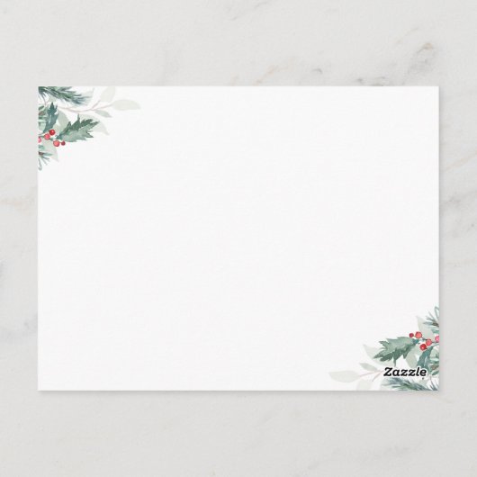 kerstfeestdag - aankondiging briefkaart (Achterkant)