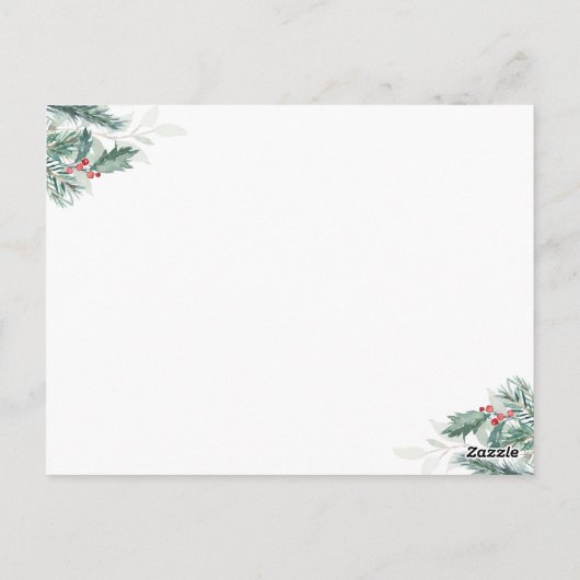 kerstfeestdag - aankondiging briefkaart (Achterkant)