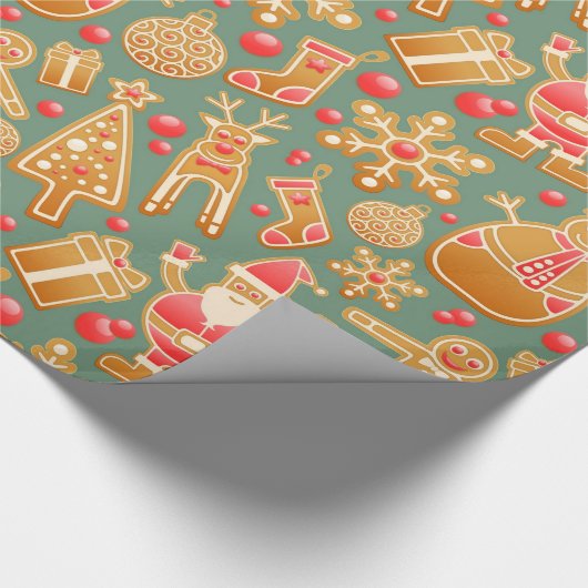 Kerstfeestdag, achtergrondpatroon cadeaupapier (Hoek)