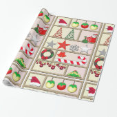 Kerstfeestdag, achtergrondpatroon cadeaupapier (Uitgerold)