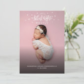 Kerstfeestdag Baby Foto geboorte Aankondiging (Staand voorkant)