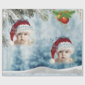 Kerstfeestdag Baby shower Cadeaupapier (Vlak)