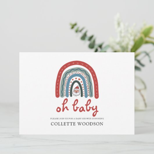 Kerstfeestdag Baby shower Kaart (Staand voorkant)