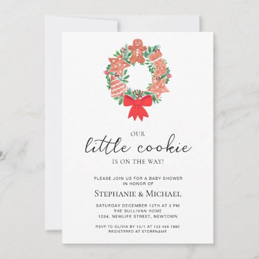 Kerstfeestdag Baby shower Kaart (Voorkant)