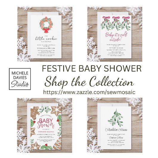 Kerstfeestdag Baby shower Kaart