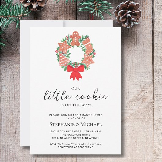 Kerstfeestdag Baby shower Kaart