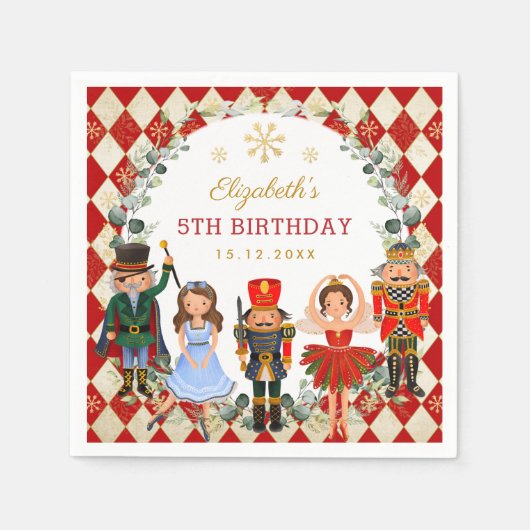Kerstfeestdag Baby van de Magische Nutkraker Servet (Voorkant)