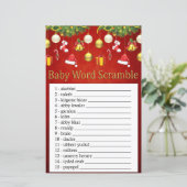 kerstfeestdag Baby woordscramble-game voor decor (Staand voorkant)