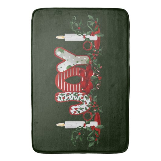 kerstfeestdag badmat (Voorkant Verticaal)