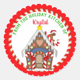 Kerstfeestdag bakken ronde sticker