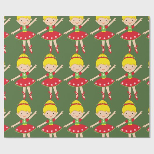 Kerstfeestdag Ballerina Cadeaupapier (Vlak)