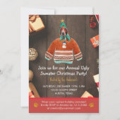 Kerstfeestdag Basset Hond Ugly Sweater Party Kaart (Voorkant)